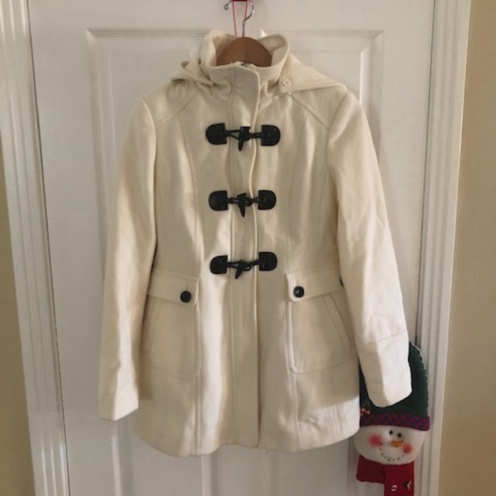 Victoria's Secret Ivory wool toggle coat